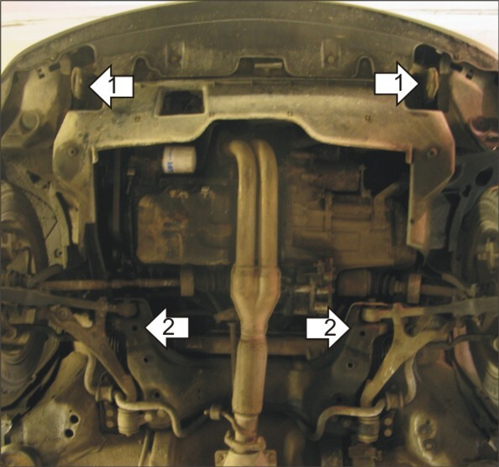Усиленная защита Motodor картера двигателя, кпп. 2 мм, сталь. для Honda Civic VI 1995-2001,Rover 400 1995-2000 арт.00818