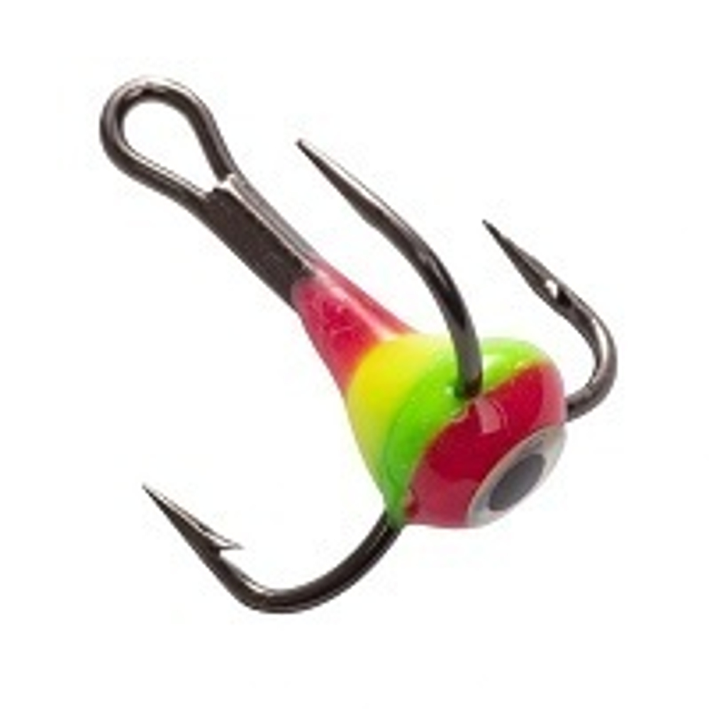 Тройник Mustad 3D глазок с эпоксидом TRMS-8-E-110P с фосфором Helios 1шт