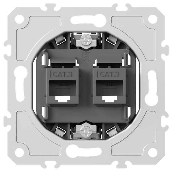 Механизм розетки RJ11 + RJ11 (двойная) cat.3/ClassE-4/4,  серия DB