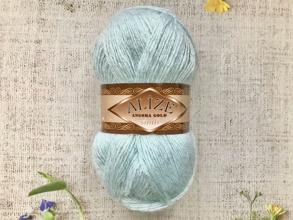 Пряжа ALIZE &quot;Angora Gold Simli&quot;. 514 зимнее небо