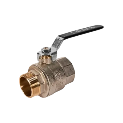 Кран шаровой полнопроходной STOUT - 1"1/2 (НР/ВР, PN40, Tmax 150°C, ручка-рычаг черная)