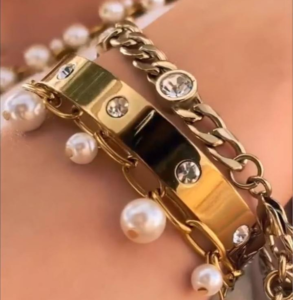 Браслет Dyrberg Kern BELLA I SG CRYSTAL 390112