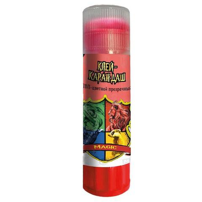 Клей-карандаш на основе ПВП 15г,цветной "Школа Магии" (Центрум)