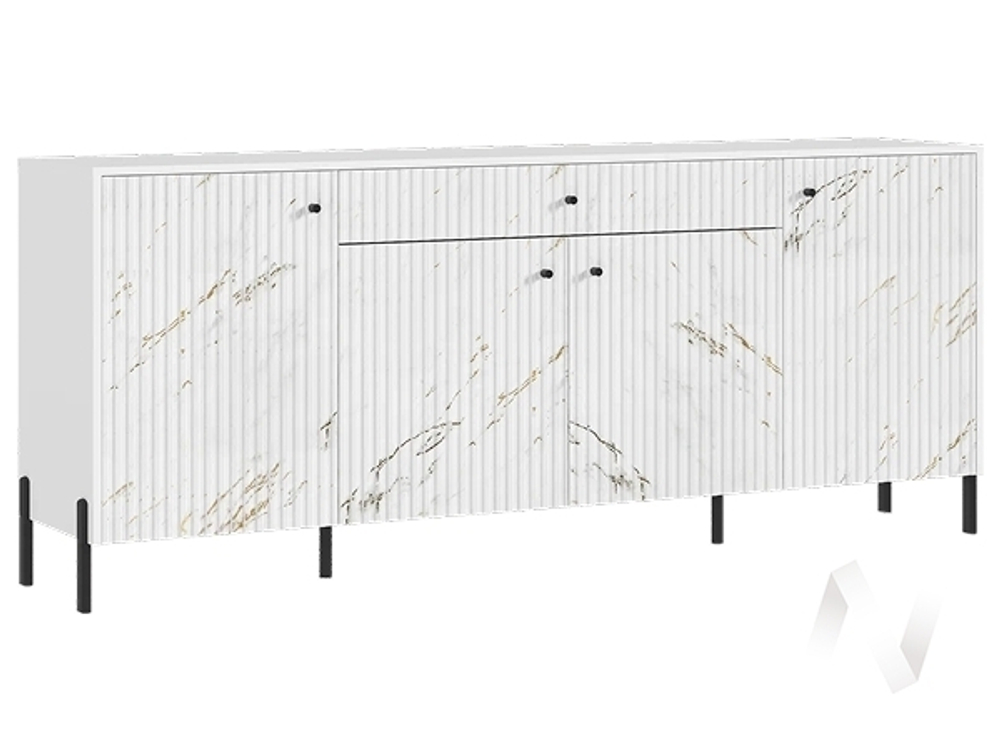 Комод (металл) Оливия (белый/мрамор золото)
