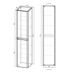 Шкаф Vico VSC-2V170CN подвесной, 1700*350*350, Carbone, , шт