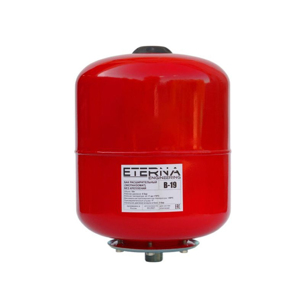 Бак расширительный мембранный для отопления 19 л красный Eterna