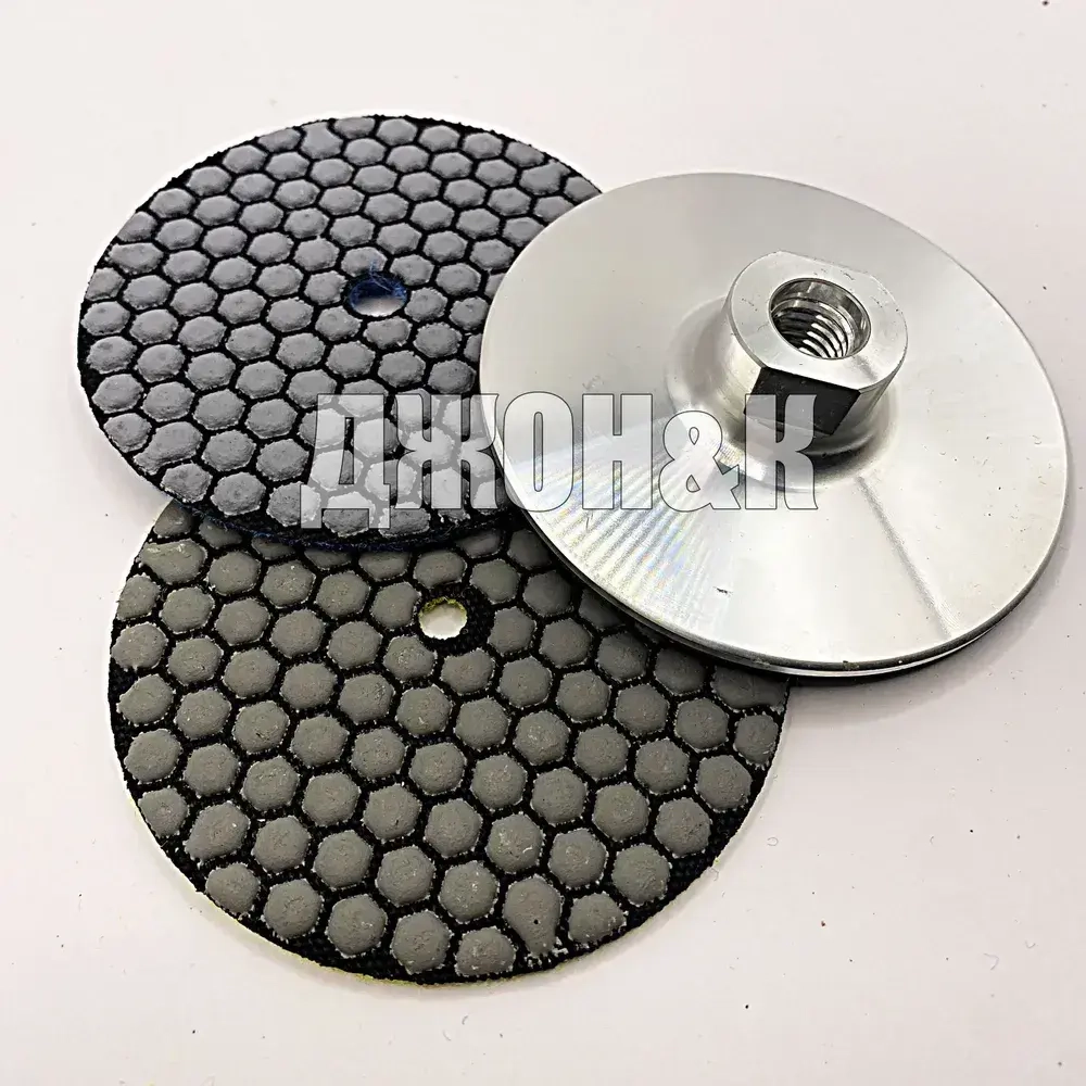 Круг шлифовальный черепашка диск по керамограниту 100 мм, р100, р50 + тарелка опорная