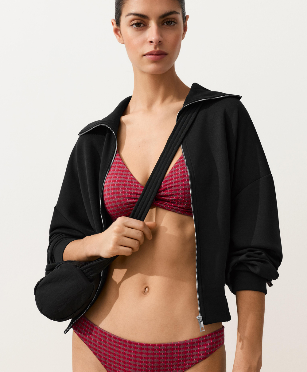 OYSHO Топ-бикини с жаккардовым узором, цвет фуксии