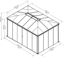Садовая беседка павильон Palram Ledro 4300 14 x 10 ft