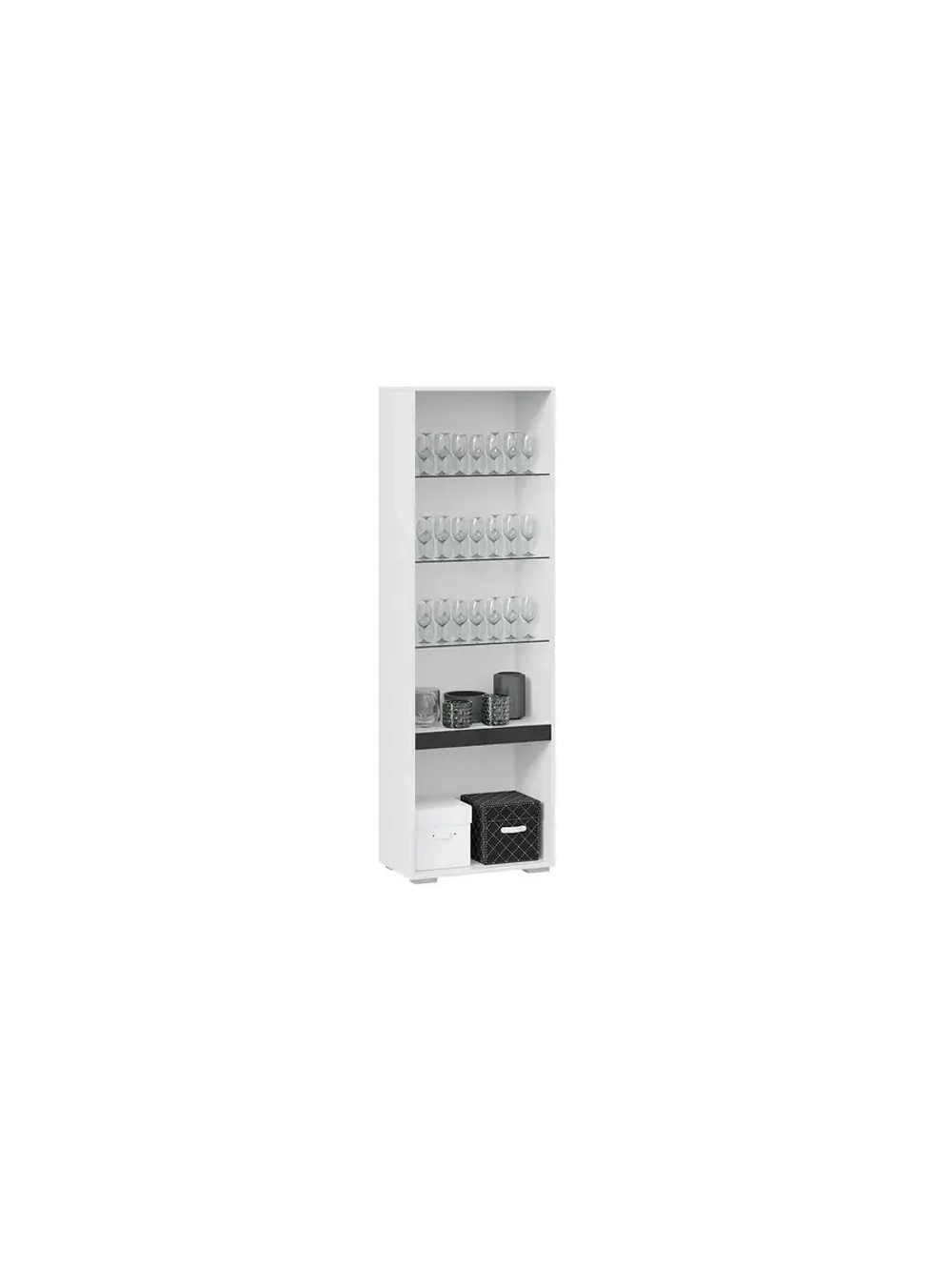 Шкаф-витрина стеклянный Белый 59х36х184 см