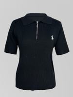 Футболка 0707 трикотажная с молнией и логотипом на груди