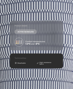 Oysho Бесшовная термофутболка с геометрическим узором Base Layer, синий