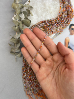 Бусины циркона (фианиты) 3 мм, нить 37 см, микс