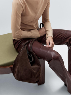 Massimo Dutti Замшевая сумка, коричневый