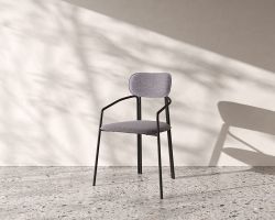 Стул Ror, Round, рогожка, черный/серый