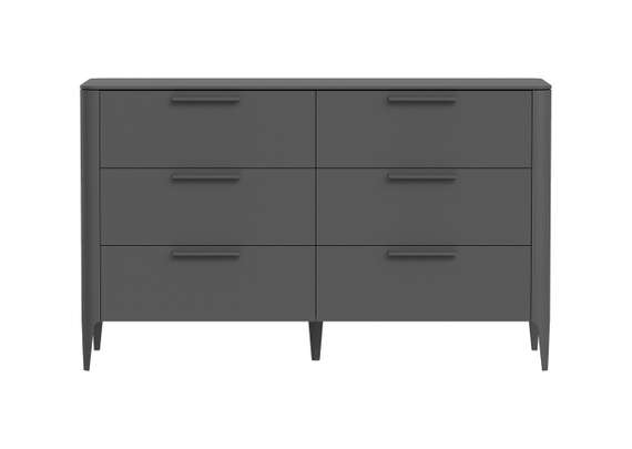 Комод Type 6 ящиков ширина 140 см (темно-серый)