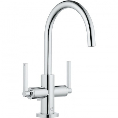 Смеситель для раковины Kludi Nova Fonte Puristic двухвентильный с донным клапаном, хром (201180515)