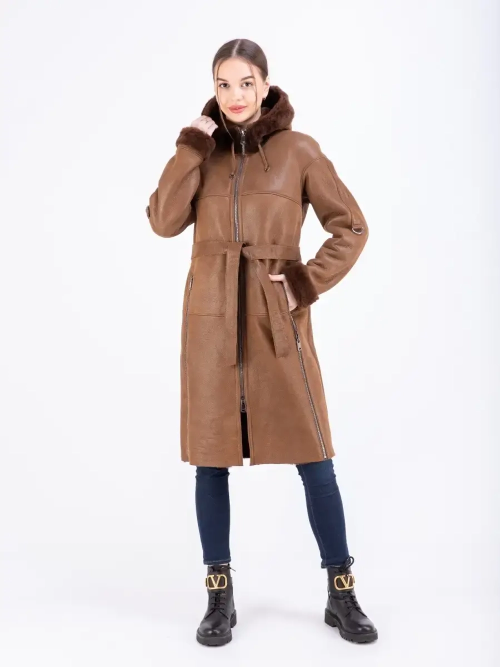 дубленка женская натуральная длинная зима Турция