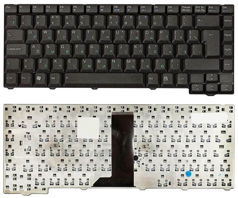 Клавиатура для ноутбука Asus F2, F3, X53, PRO31, T11, Z53 Series (28pin, Г-образный Enter, Черная)