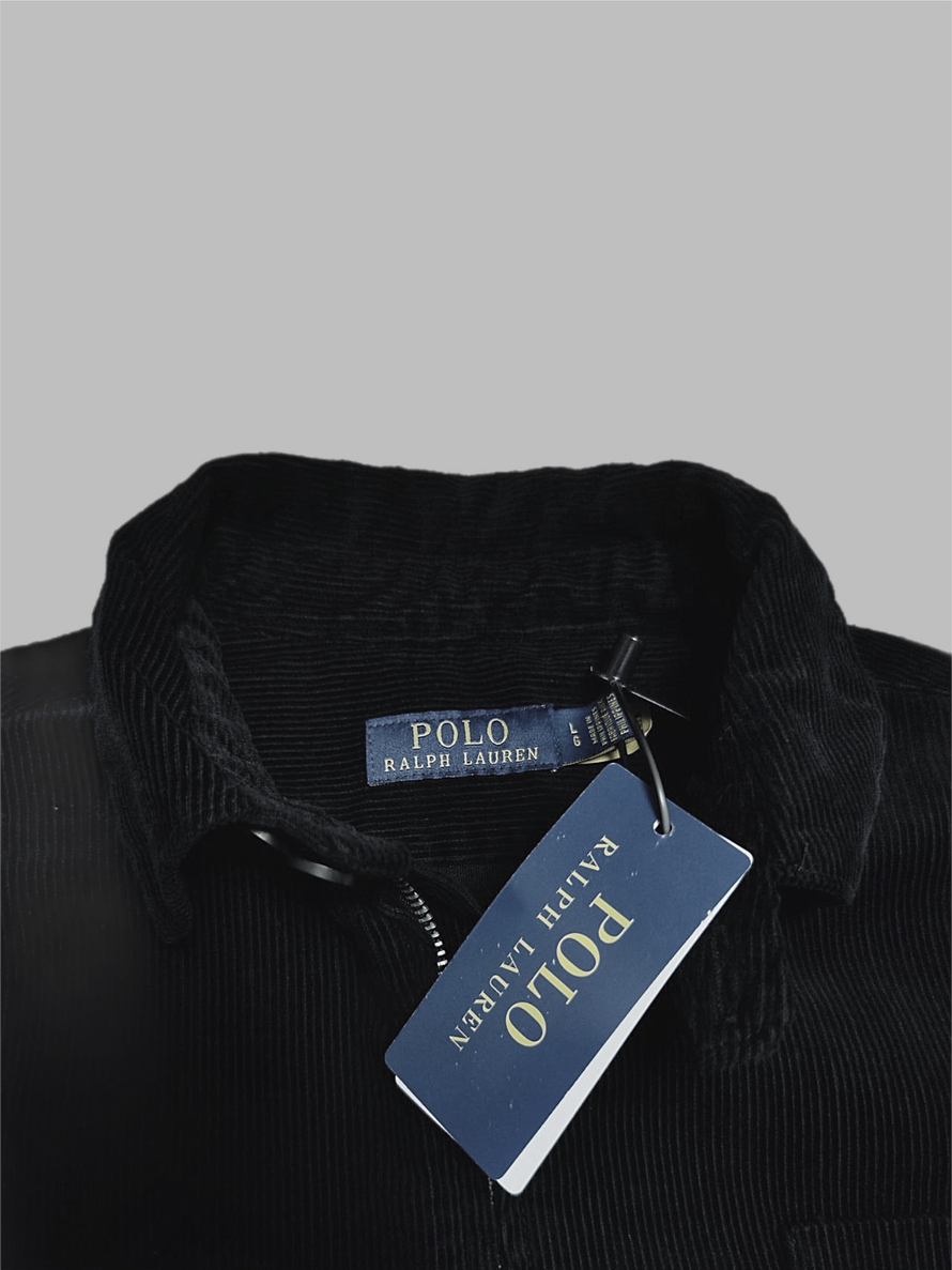Рубашка на молнии PoloRL вельвет #D48 (черн.)