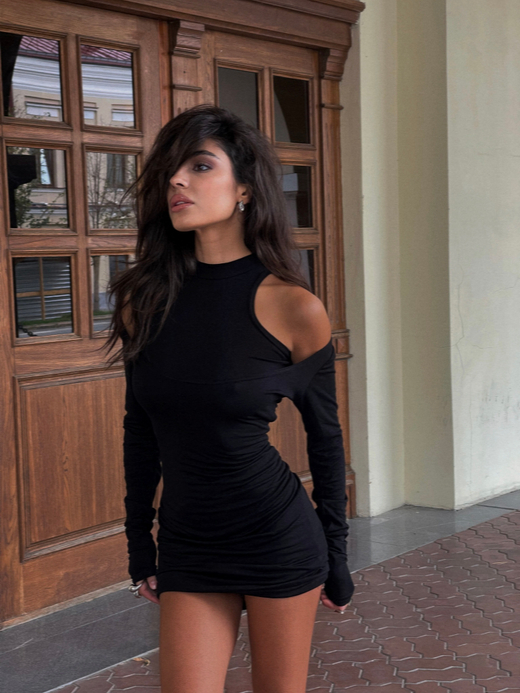 Платье двойное мини