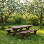 Стол обеденный садовый Осло, деревянный из массива сосны, 210х103 см, венге