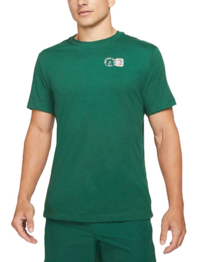 Футболка мужская теннисная Nike Court Dri-Fit Tee NYC Postcard - gorge green