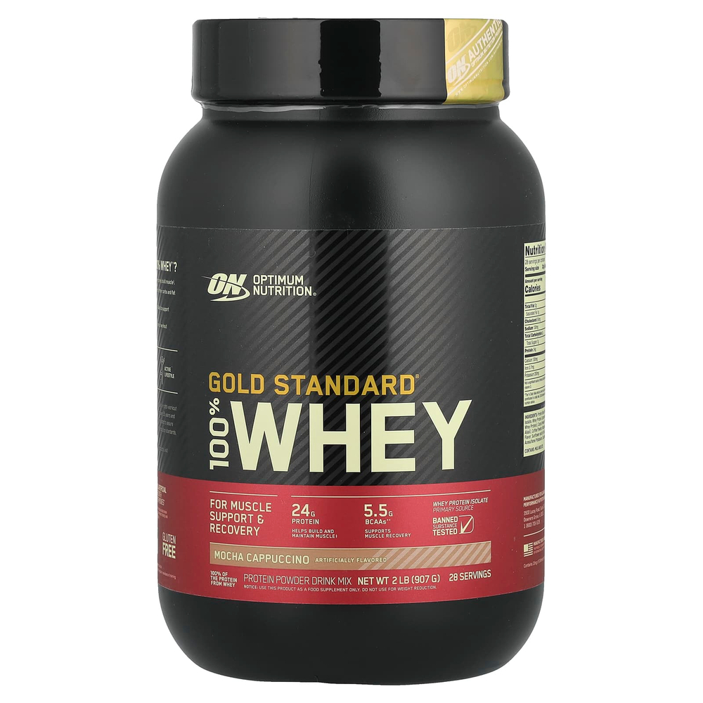 Optimum Nutrition, Gold Standard, 100% сыворотка, со вкусом мокка и капучино, 909 г (2 фунта)