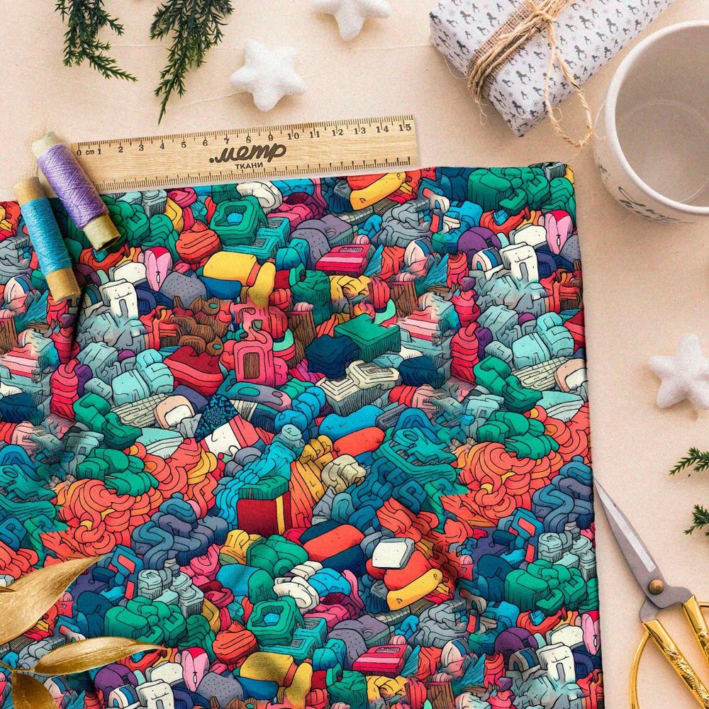 Ткань Барби пластелиновый хаос