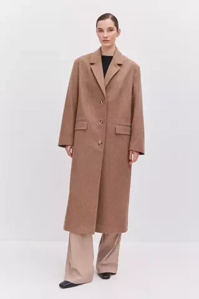 Пальто удлиненное женское бежевое