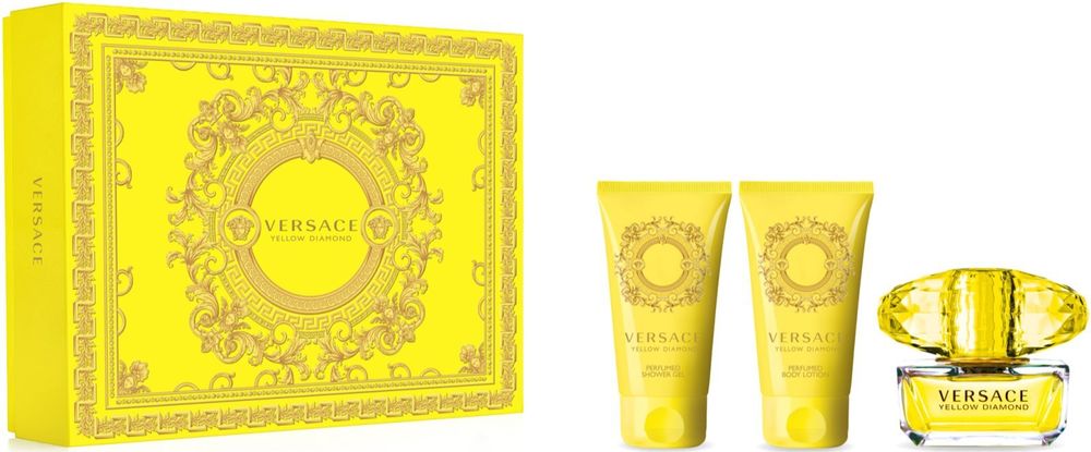 Versace eau de toilette 50 мл + парфюмированный гель для душа 50 мл + парфюмированный лосьон для тела 50 мл Yellow Diamond