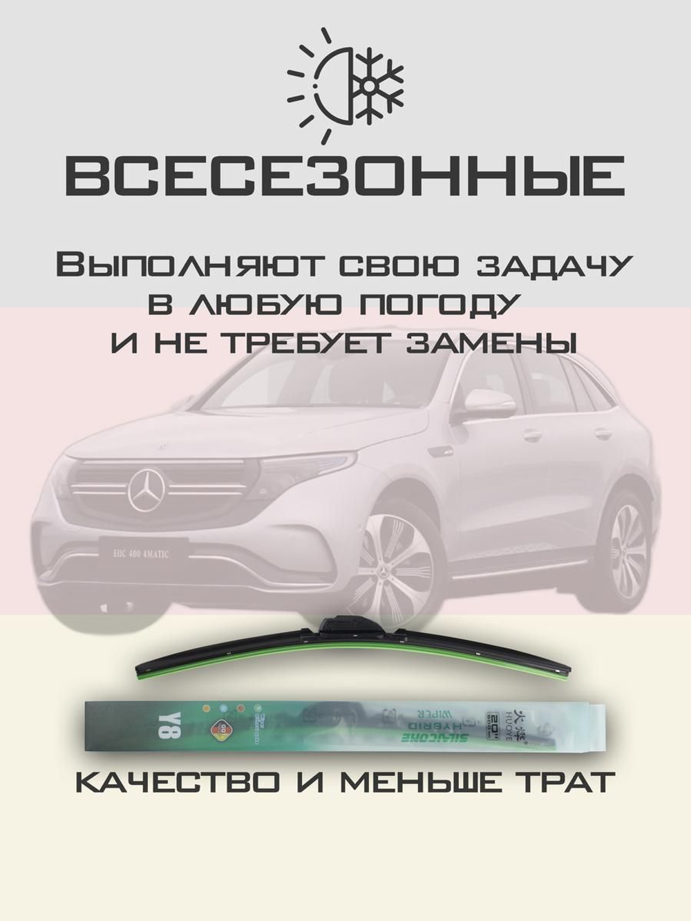 Щетки стеклоочистителя HUOYE Y8 550/550 мм на MercedesBenz EQC | MBTL1.1