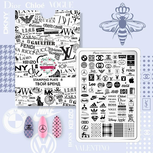 Малина Пластина для стемпинга №06 "Твой бренд"