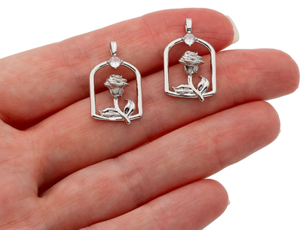 Подвеска Роза с кристаллом