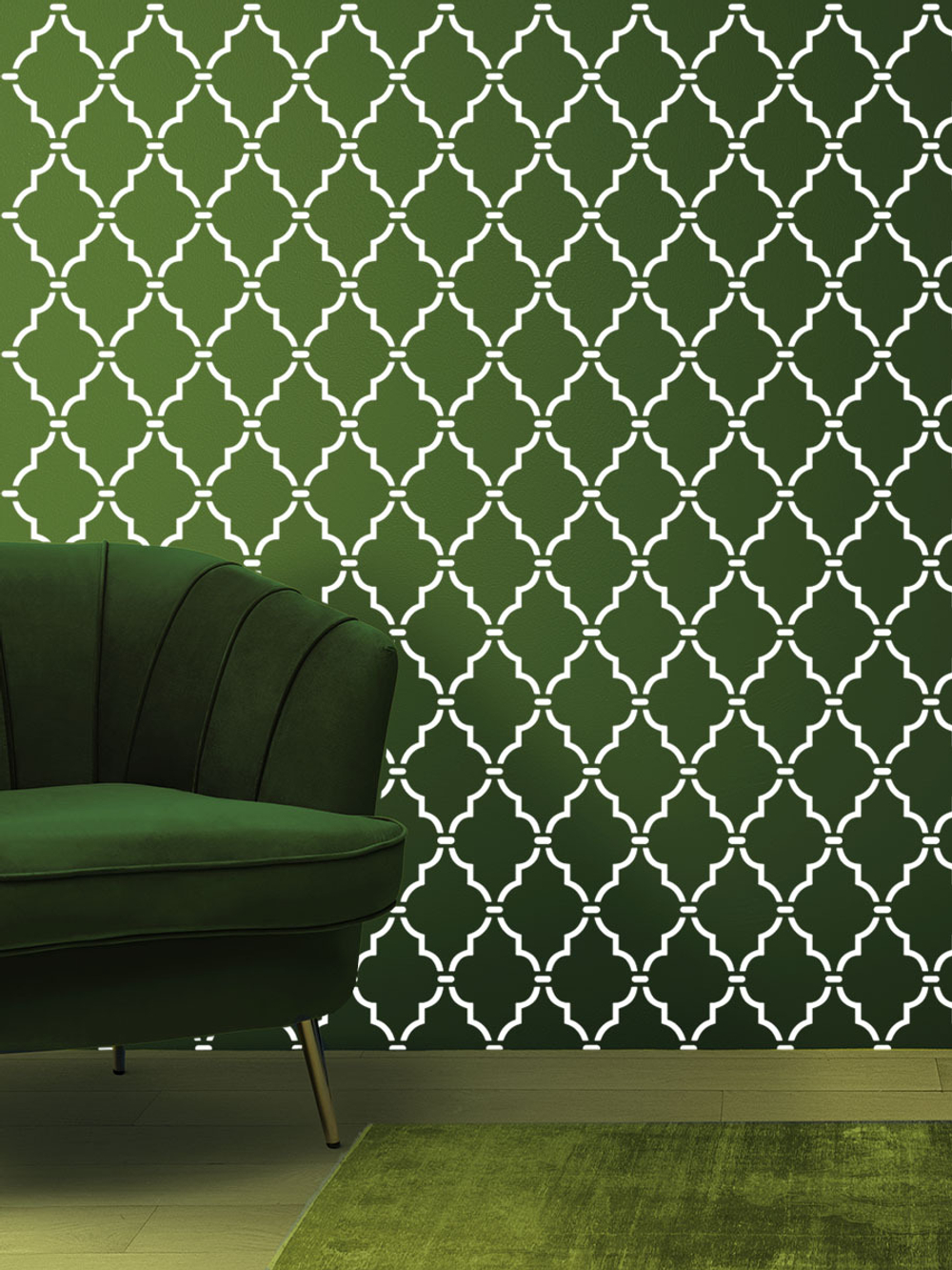 Трафарет для стен из пластика многоразовый 034