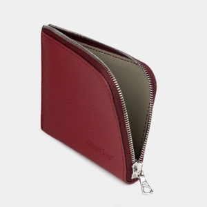 Мини-кошелек кожаный Aven вишневого цвета