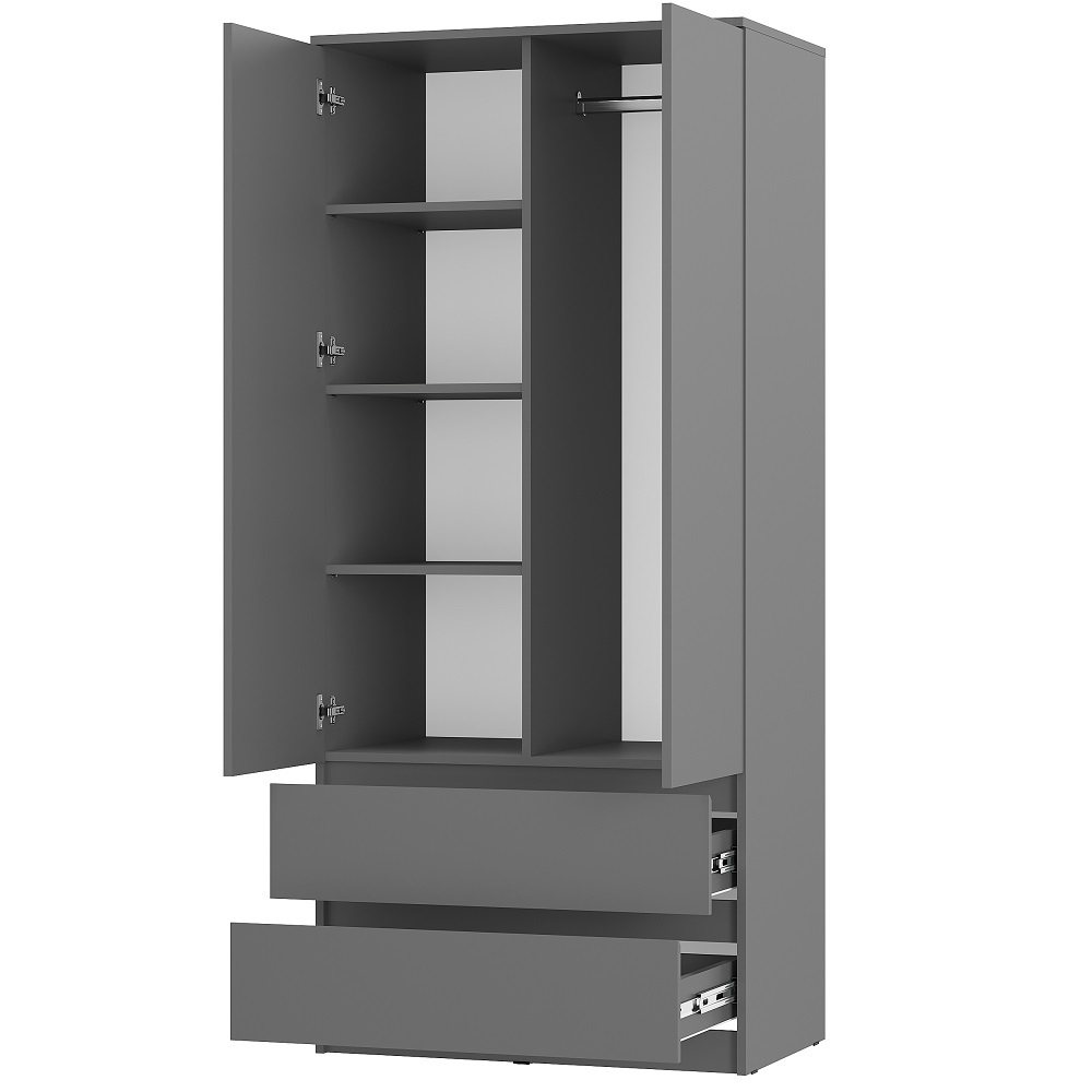 Шкаф двухстворчатый Симпл ШК-03, графит