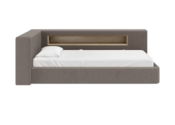 Диван-кровать Cube c нишей L (капучино, твид)