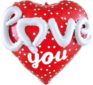 Фигура 25" Сердце, 3D Love (признание в любви), Красный Fl