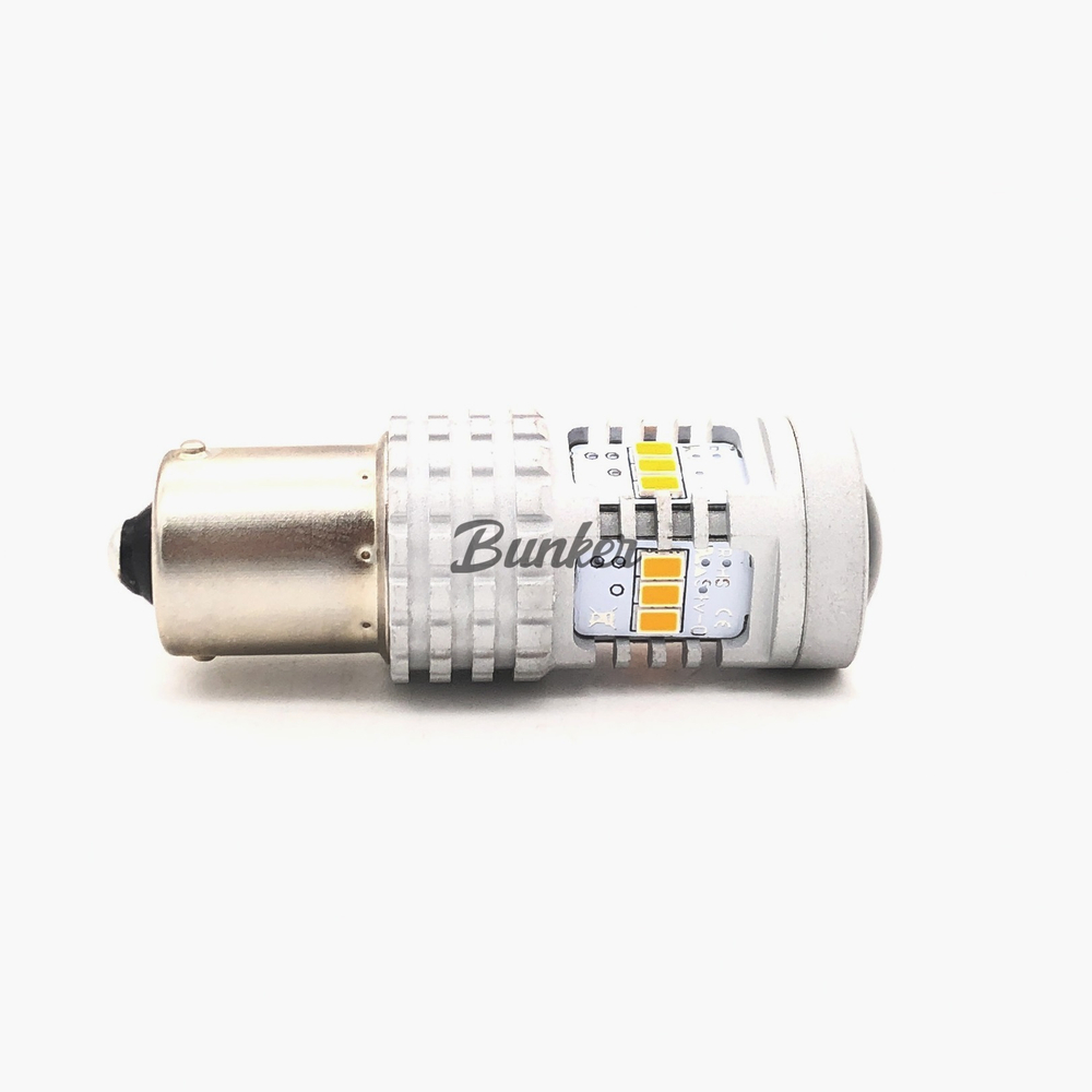Светодиодная автомобильная LED лампа Sariti 1156-3020-14SMD (P21W),Оранжевый,Не полярная,12V