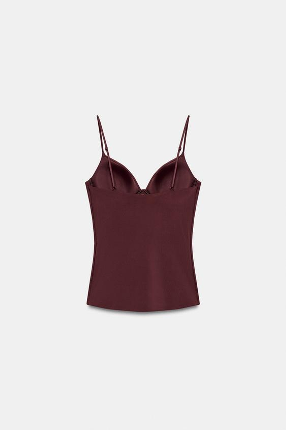 ZARA ТОП ИЗ СМЕСОВОГО ПОЛИАМИДА, ГРАНАТОВЫЙ