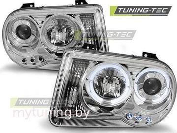 Передние фары angel eyes chrome для Chrysler 300C