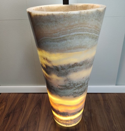 Раковина напольная из оникса Yellow ON-01346 (45*45*90 см)