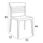 Стул пластиковый, Siesta Contract Moon, черный, красный