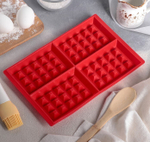 Форма силиконовая  Венские вафли 28,5х18,5 см, 4 ячейки