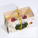 Коробка для 2 капкейков «Бело-золотой Новый год», 16×8×10 см