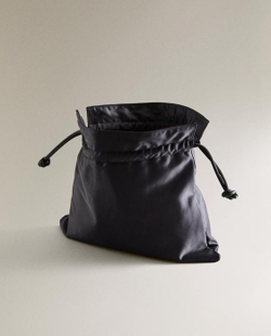 ZARA HOME САТИНОВАЯ СУМКА-КОСМЕТИЧКА БОЛЬШОГО РАЗМЕРА, ТЕМНО-СИНИЙ