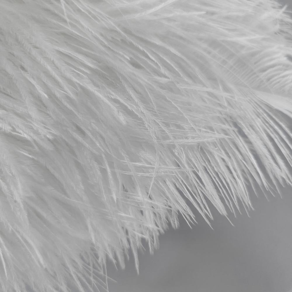 Перо страуса белое 40 - 45 см.