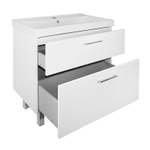 Комплект Тумба Azario Ника 80 Н 815х470х860 напольная, с раковиной Tempo 80, белый глянцевый (CS00091370)