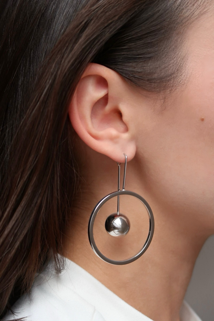 Серьги С ШАРИКОМ silver